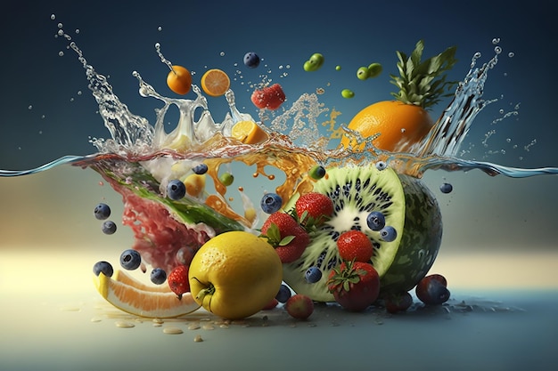Une alimentation saine pour un mode de vie sain Une alimentation saine Fruits Légumes Eau pure Régime alimentaire biologique Nourriture calorique Beau corps