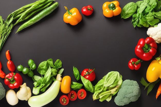 aliments sains biologiques, légumes sur fond gris, légumes tomates poivrons sur hacher