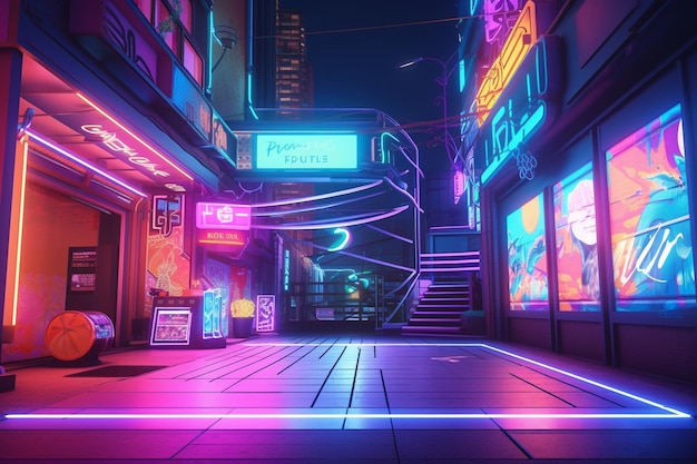 L'allée futuriste NeonLit à NightxA