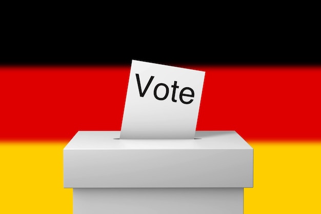 Allemagne urne électorale et rendu du papier de vote d