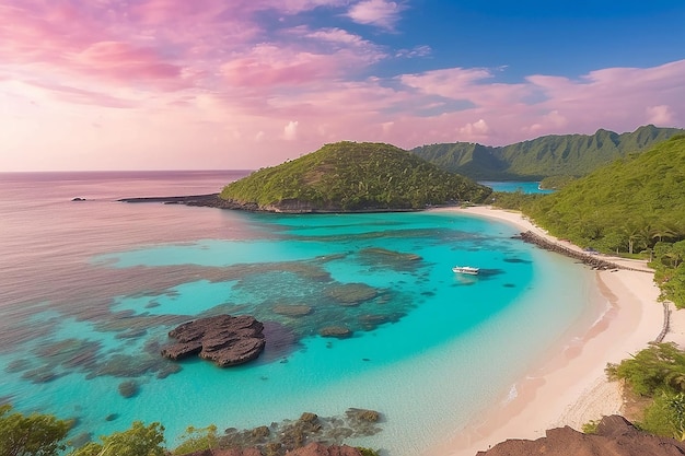 Aller vers cette plage rose prend 2 heures pour traverser en bateau et la traversée se fait depuis le port de Sape Bima