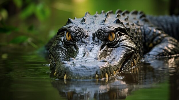 Photo un alligator poussant sa tête hors de l'eau