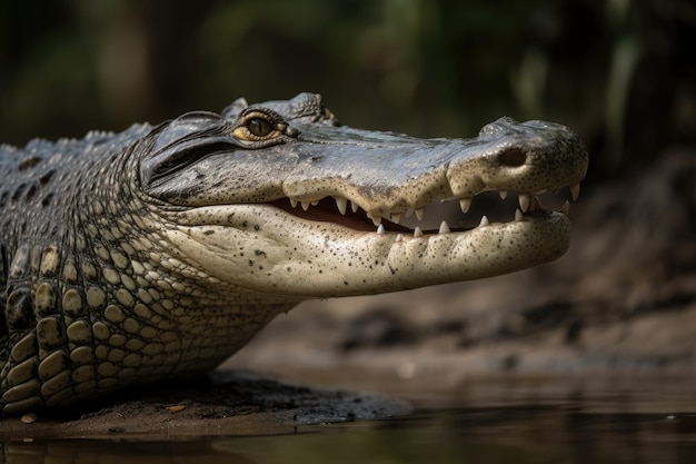 Photo un alligator se reposant dans un marais