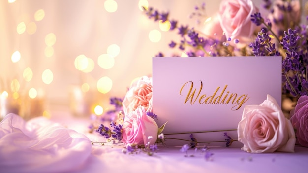 Allure romantique carte d'invitation de mariage captivante ornée de texte mariage mélangeant l'élégance
