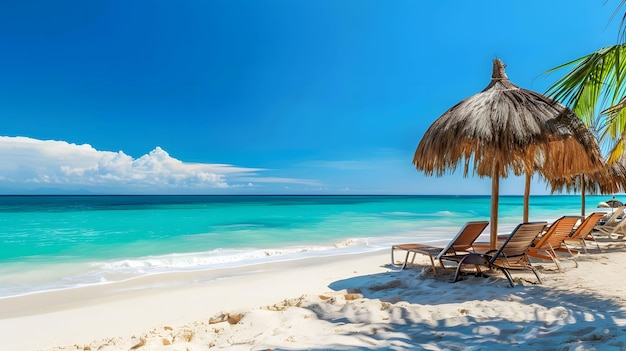 Photo almeras en verano sur une plage du mexique