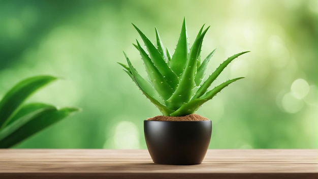 Aloe vera sur fond vert pour la publicité du produit