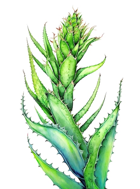 Aloe Vera plante utilisée en phytothérapie et cosmétique isolée o