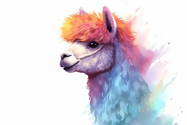 Alpaca multicolore IA générative