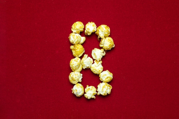 Photo alphabet anglais du cinéma pop-corn avec la lettre b