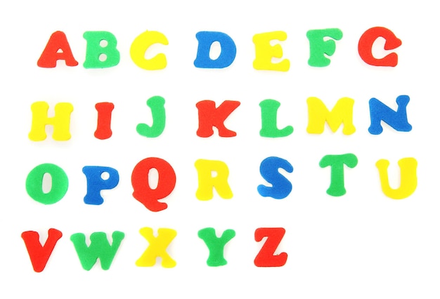 L'alphabet anglais isolé sur blanc