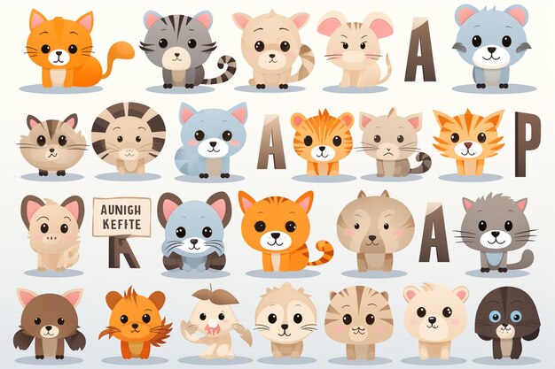 Alphabet animal pour la leçon d'introduction à l'école