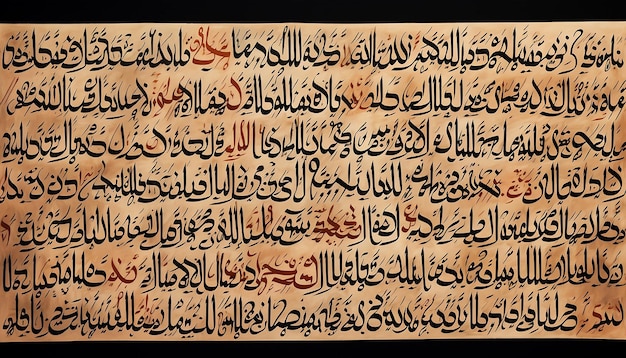 l'alphabet arabe écrit à la main dans un vieux papier