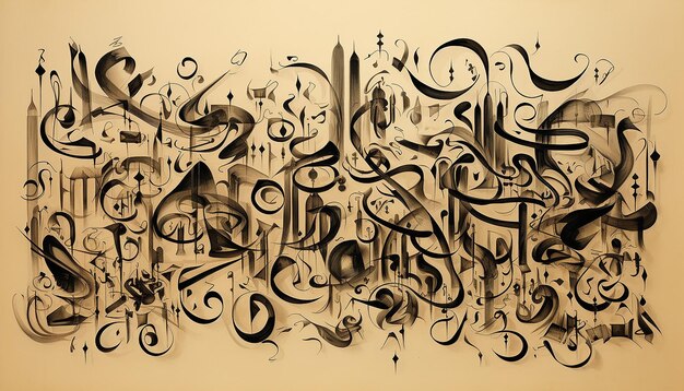 l'alphabet arabe écrit à la main dans un vieux papier