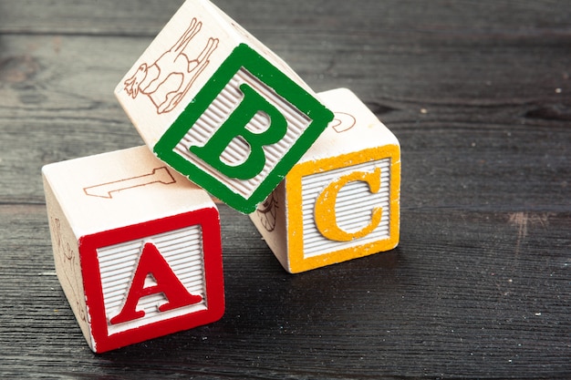 Alphabet Bloque Abc Bouchent, Concept De L'éducation