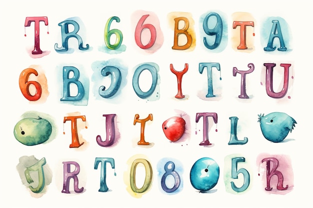 Alphabet de couleurs manuscrit