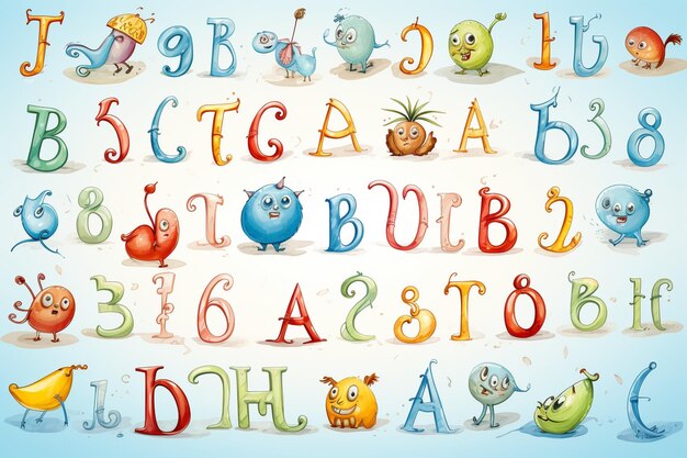 Alphabet de couleurs manuscrit