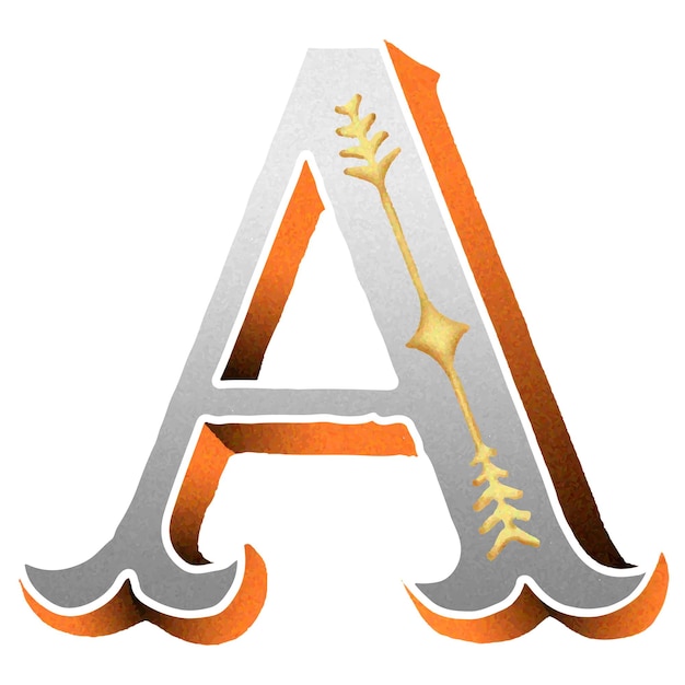 Un alphabet décoratif rétro png