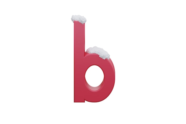 Alphabet du nouvel an Lettre 3D de Noël b