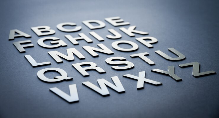 Photo alphabet fait avec des lettres solides