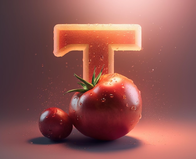 Alphabet de fruits isolés pour les enfants T pour tomate