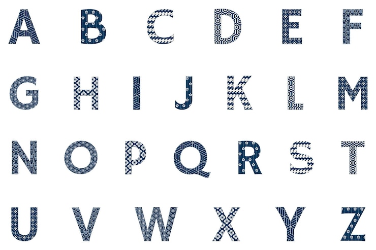 Photo alphabet japonais en majuscules à motifs png