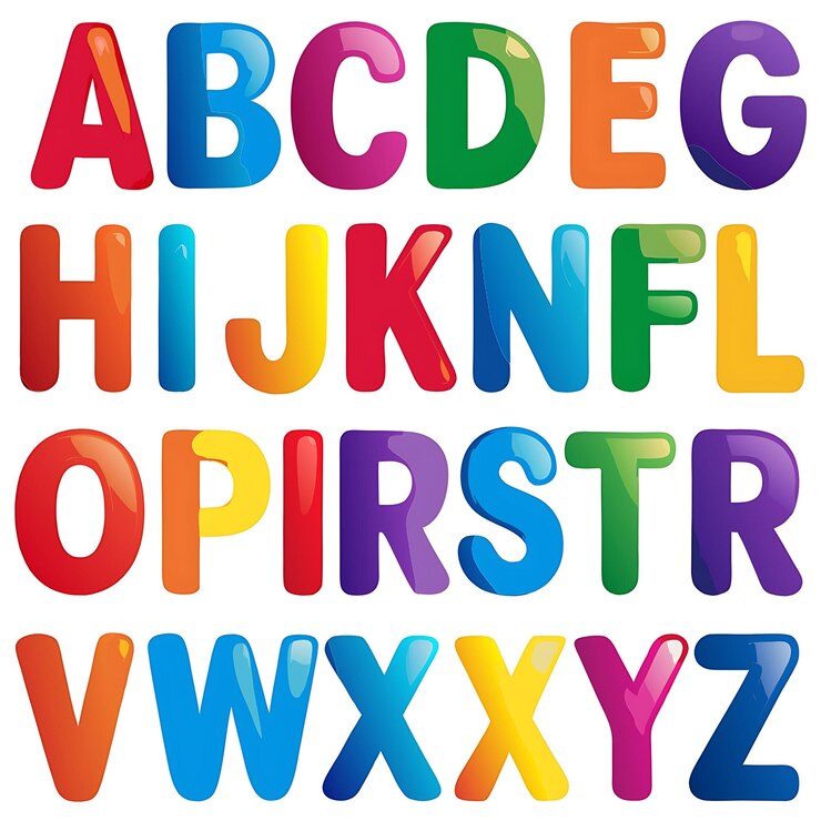 Photo alphabet magnétique coloré set de lettres ludiques et éducatives