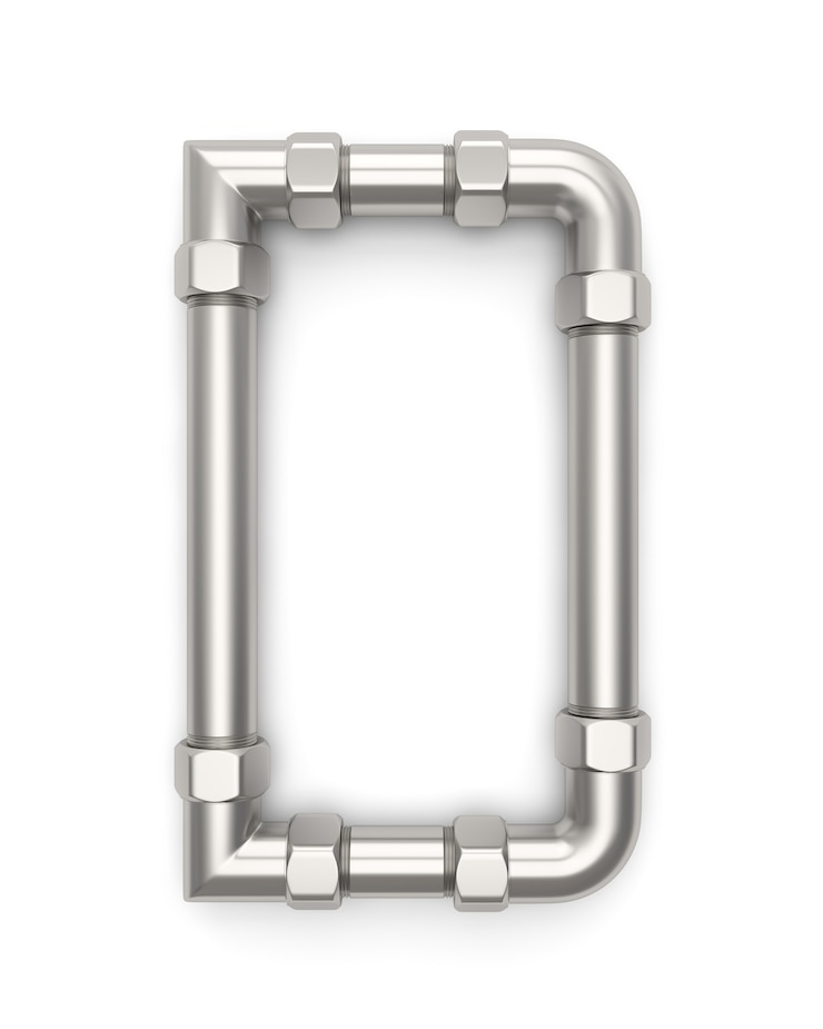 Photo alphabet en métal, lettre d rendu 3d