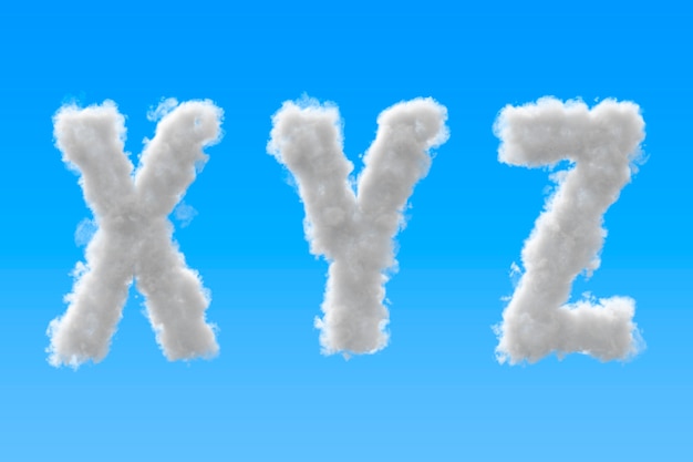 Alphabet de nuages X et YZ
