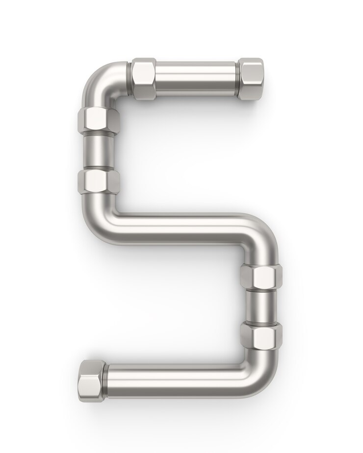 Photo alphabet en pipe métallique, numéro 5