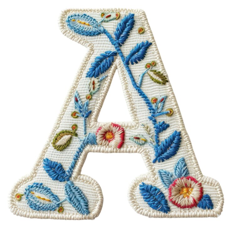 Photo alphabet png un motif de broderie à fond blanc