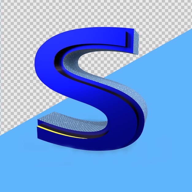 Photo alphabet de rendu 3d bleu s