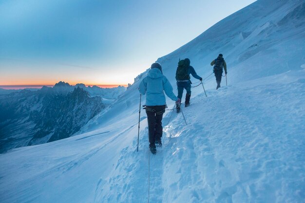 Alpinisme Ascendant Vers Le Haut Dans Les Alpes Françaises Chamonix France