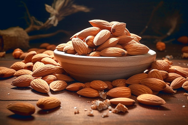 Amandes fraîches et saines biologiques