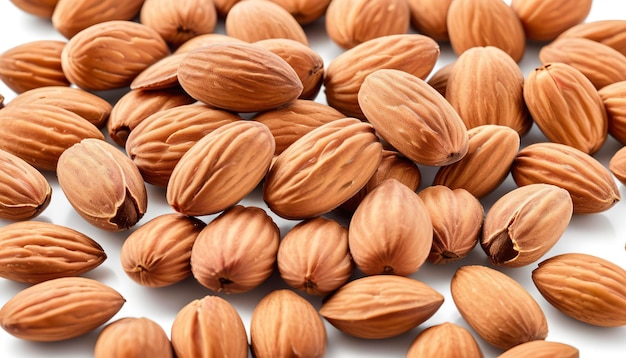 amandes isolées sur fond blanc