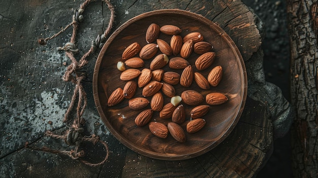 Photo amandes sur pierre ia générative