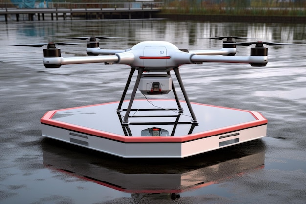 Photo amarrage autonome du drone à la station de charge créé avec l'ia générative