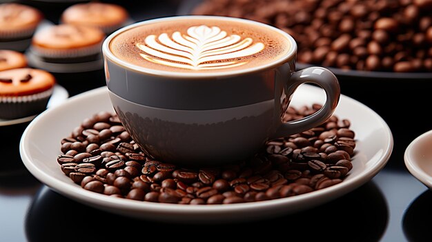 Les amateurs de café se réjouissent du papier peint HD 8K Image photographique