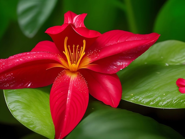 Amazon Rain Forest Hot Lips fleur avec une belle nature vraie photo