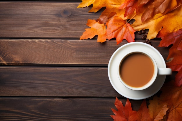 Ambiance d'automne embrassant les affaires autour d'une tasse de café