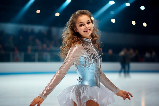 ambiance hivernale à la patinoire en patins à glace