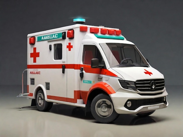 Ambulance sur fond blanc Concept de soins de santé