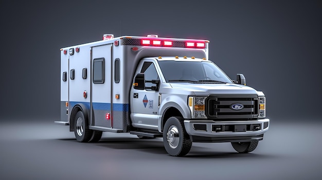 Une ambulance ford avec le mot ford sur le côté