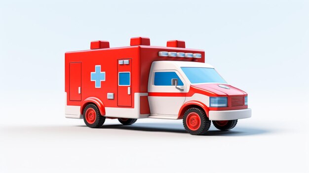 Ambulance isolée sur fond blanc