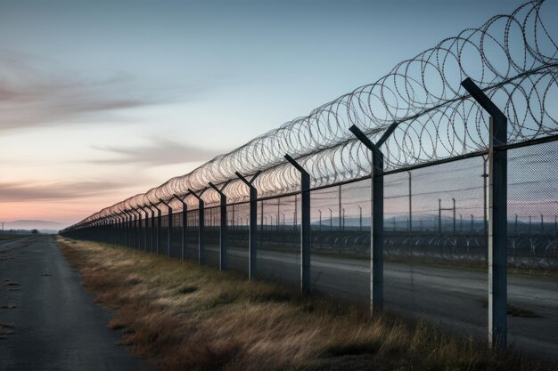 Photo amélioration de la sécurité de l'aéroport de prague en république tchèque avec un système avancé de clôture périmétrique au fil de rasoir