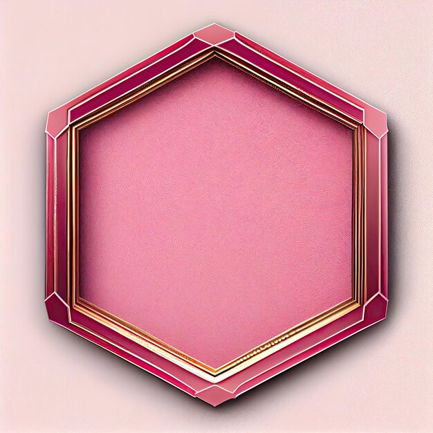 Photo améliorez le style de vos photos hexagonal décoratif rose texturé cadre d'image frontière générative ai