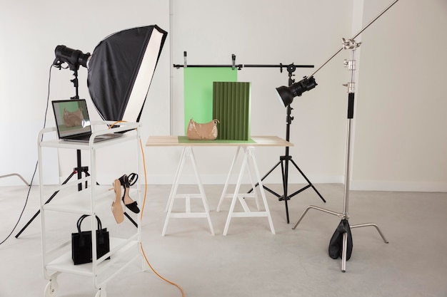 Aménagement du matériel d'un photographe professionnel