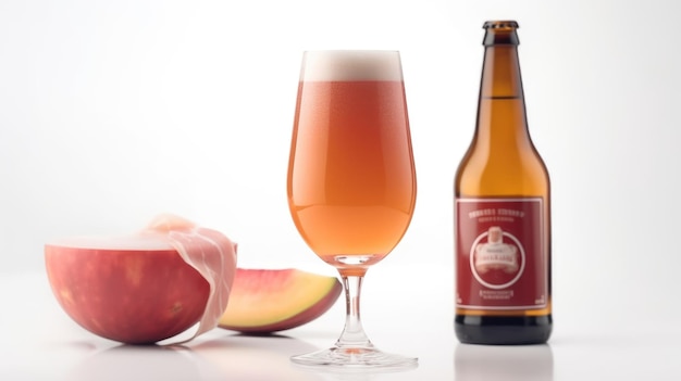 American Wild Ale dans un verre tulipe et un melon enveloppé de prosciutto AI générative