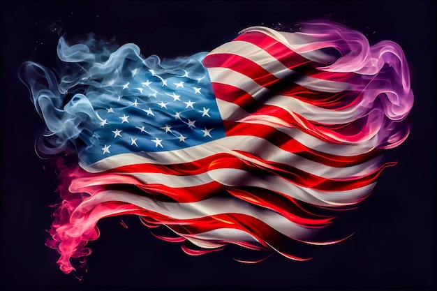 Amérique usa drapeau national de fumée AI générative AI générative