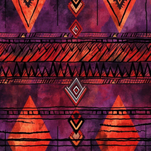 Améthyste vermillon et sauge motif africain sans couture motifs tribaux texture grunge sur fond textile ID de travail 3f583539d0784240bde396575aaac9ae