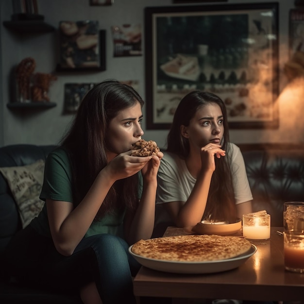 amigas mirando futbol